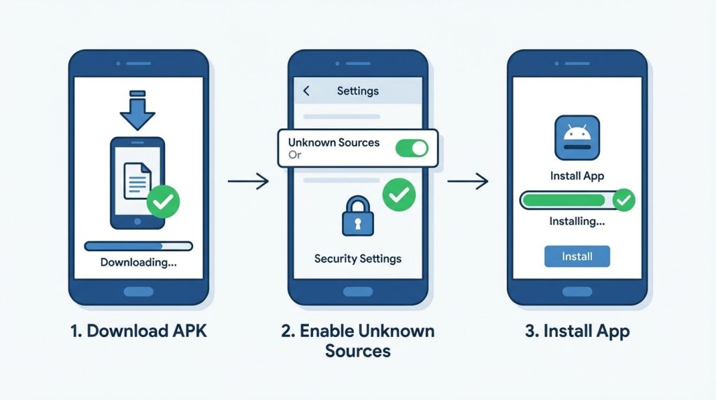 Процесс установки приложения